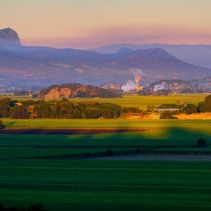 stuart-photography.com.au,Sunrise over the Tweed Valley looking towards Condong and the Border Ranges, mt warning image, border ranges image, tweed valley image,